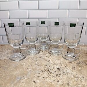 Eamon Handcut Ireland Etched Harp Shamrock Irish Coffee Glass Mug